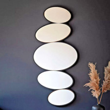 Pebble Shaped Mirror Wall Mounted Horizontally Or Vertically Bevelled Glass NEW