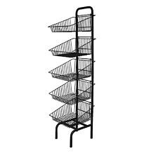 5 Tier Black Basket Stand