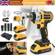 1000Nm 1/2" Cordless Electric Impact Wrench Drill Gun Ratchet Driver 2 Battery