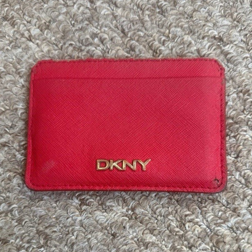 Dkny red leather card - dkny,
