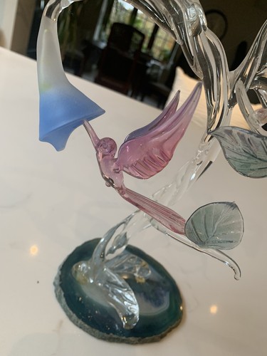 Glass humming bird figurine - humming,