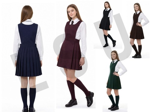 Girls bib pinafore pleated - girls,