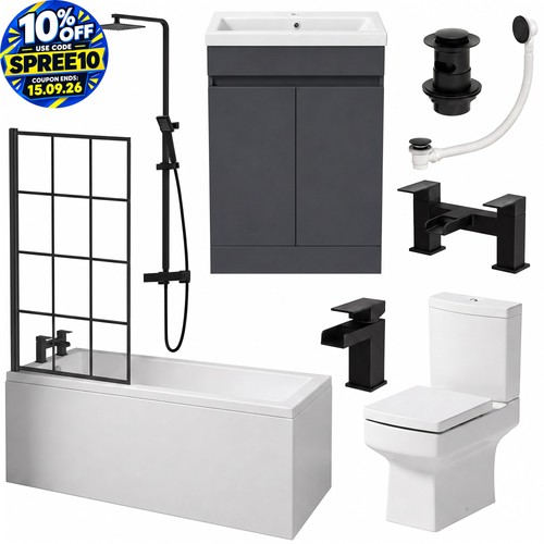 Complete square bathroom suite - complete,