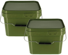 10L Square Carp Fishing Bait Buckets for Boilies Spod Mix Pellets x2