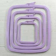 Nurge Embroidery Cross Stitch Square Oblong Rectangle Plastic Frame Lilac
