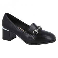 LADIES SPOT ON F9R0154 BLACK HEELED TROUSER SHOES