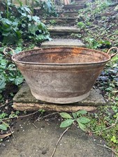 Vintage metal galvanised tin - metal,
