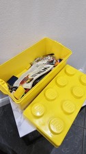 Yellow stackable lego storage