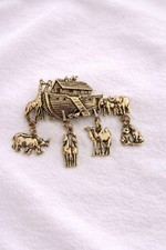 Noahs Ark Charm Brooch Vintage
