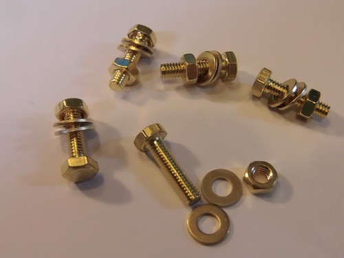M4x16 brass hex head bolts - hex,
