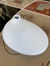 70s Rosenthal Tapio Wirkkala Pollo Matte White Modern Art Studio Bud Vase * XLNT