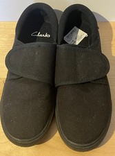 CLARKS Black canvas rubber
