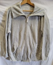 Ladies Lovely Grey Zipped Cardigan, Pit To Pit 25". SW222