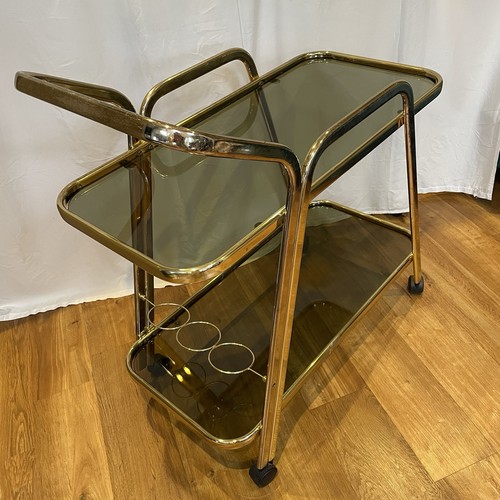 Vintage brass and - smoked, glass