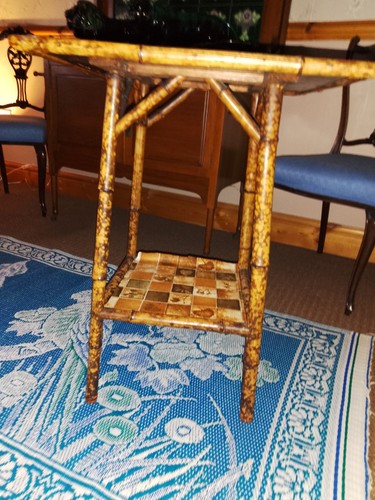 Antique tiger bamboo table - bamboo,
