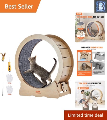 Wooden cat exercise wheel - cat,