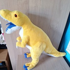 16" Tall Big Yellow And Blue   Dinosaur   With Leeds United  Logo On His Front