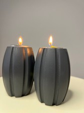 New Unique Gray Wooden Candle