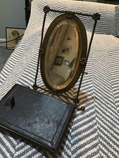 antique brass mirror small