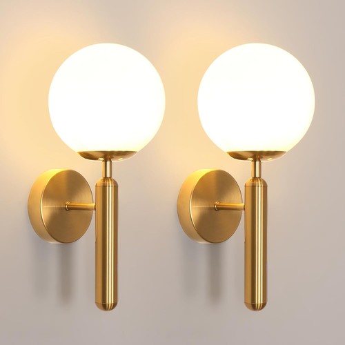 Glass wall light gold - 2x,
