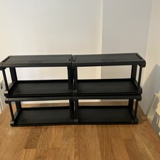 Allsop Cd Storage Black Plastic Organiser Storage Shelf Racks 100 CDs Retro Vtg