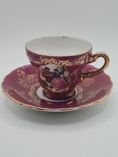 Vintage Porcelain Tea Set Cup and Saucers, Romantic Foreign Style