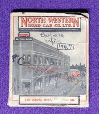 NORTH WESTERN ROAD CAR STOCKPORT BRITISH BUS COACH TIMETABLE APRIL 1947