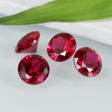 RUBY RED CORUNDUM ROUND BRILLIANT CUT  LOOSE GEMS #5 - 6MM