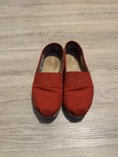 Toms Women's Red Espadrilles Canvas Slip-On Shoes UK Size 5.5