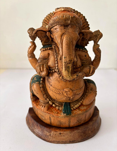 Hand carved wooden ganesha - hand-carved,