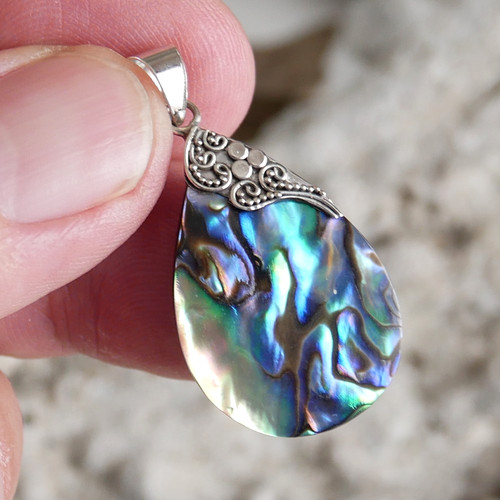 Teardrop shape paua abalone - teardrop,