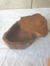Vintage Wooden Storage Trinket Box - Hollowed out Tree Trunk - H8xW14xL17cm