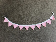 New Crochet Bunting Pink/white