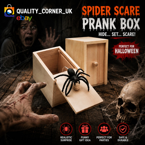 Spider box prank wooden - in,
