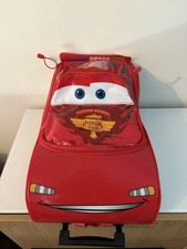 Disney Store Pixar Cars Lightning McQueen Rolling Wheels Luggage Travel Case