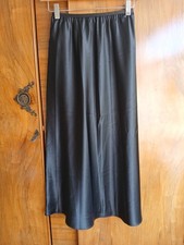 Ssshhh Intimates Long Maxi Glossy Black Satin Half Slip Petticoat Size 12 VGC