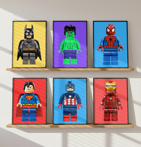 Lego superhero prints - prints, set