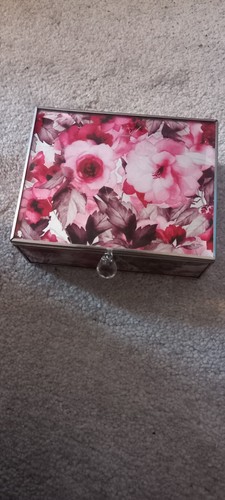 Floral glass jewellery box - floral,
