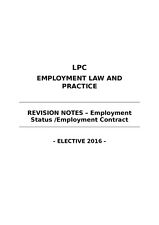 LPC - EMPLOYMENT LAW LPC ELECTIVE REVISION NOTES