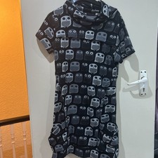 Tenki Owl Pattern Cowel Neck Tunik Dress Size Medium Used