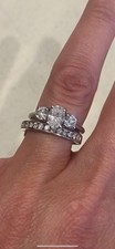 Goldsmiths 18ct White Gold Natural Diamond Eternity Wedding Ring Size N 