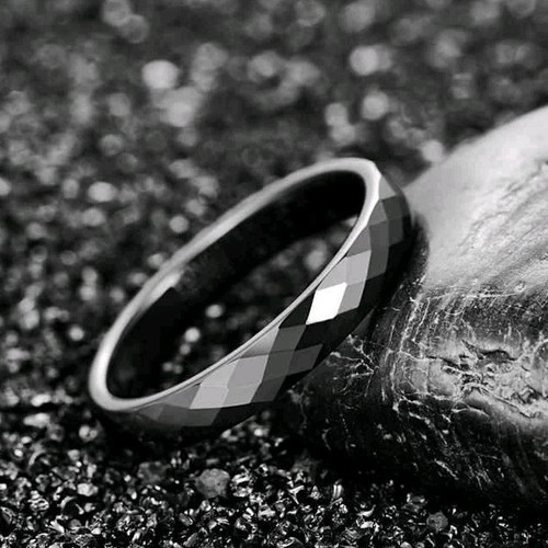 Men 4mm black tungsten - men's,