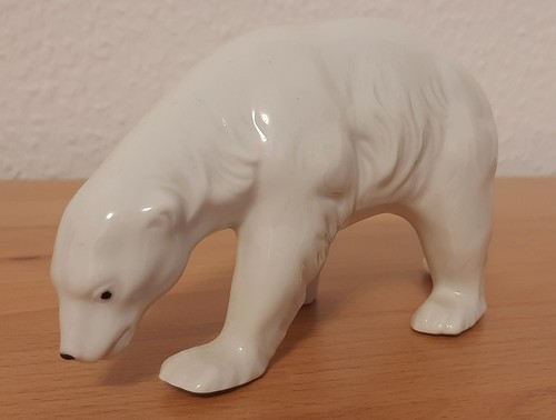 Porcelain figurine polar bear - porcelain,