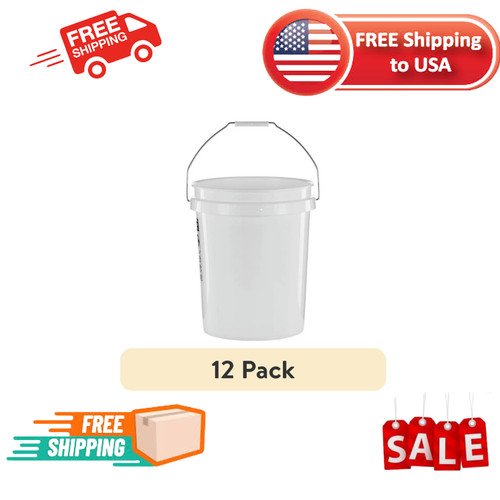 Pack gallon plastic pails - 12-pack, 5