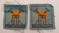 Pair of Wiltshire A.C.F. Printed Formation Sign Patches Badges. WW2. Scarce