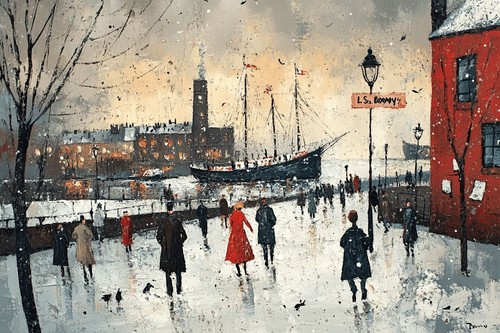 Lowry style canvas picture - l, s
