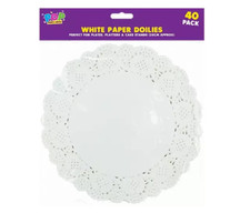 New White Paper Doilies  24cm For Plates Platters Cake Stands 40 Pack UK SLR