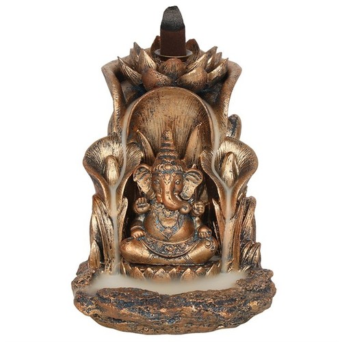 Bronze ganesh backflow incense - backflow,