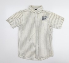 Urban Outlaws Boys White Stripe Button-Up Shirt 14-15 Years
