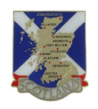 Scotland Map Metal Pin Badge